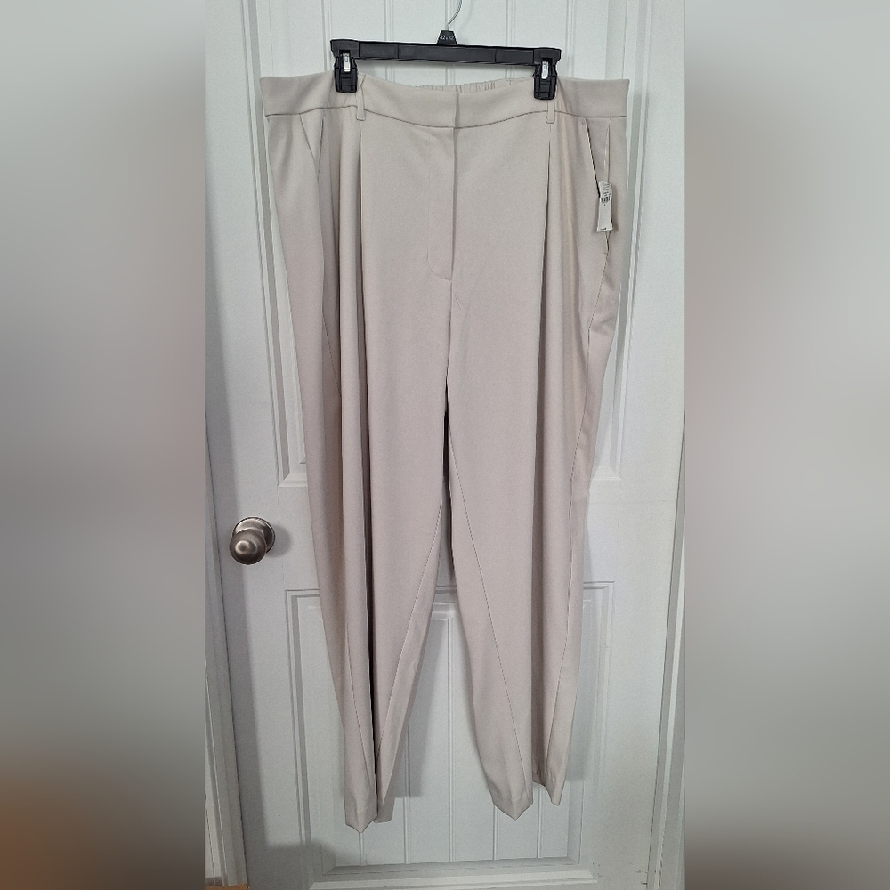 Old Navy Womens 2X Ivory Beige Extra High-Rise wide Leg Trousers TAYLOR